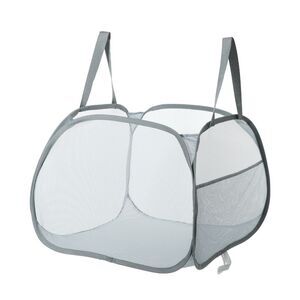 1 Pc 90L Folding Laundry Basket Portable Hamper Gray